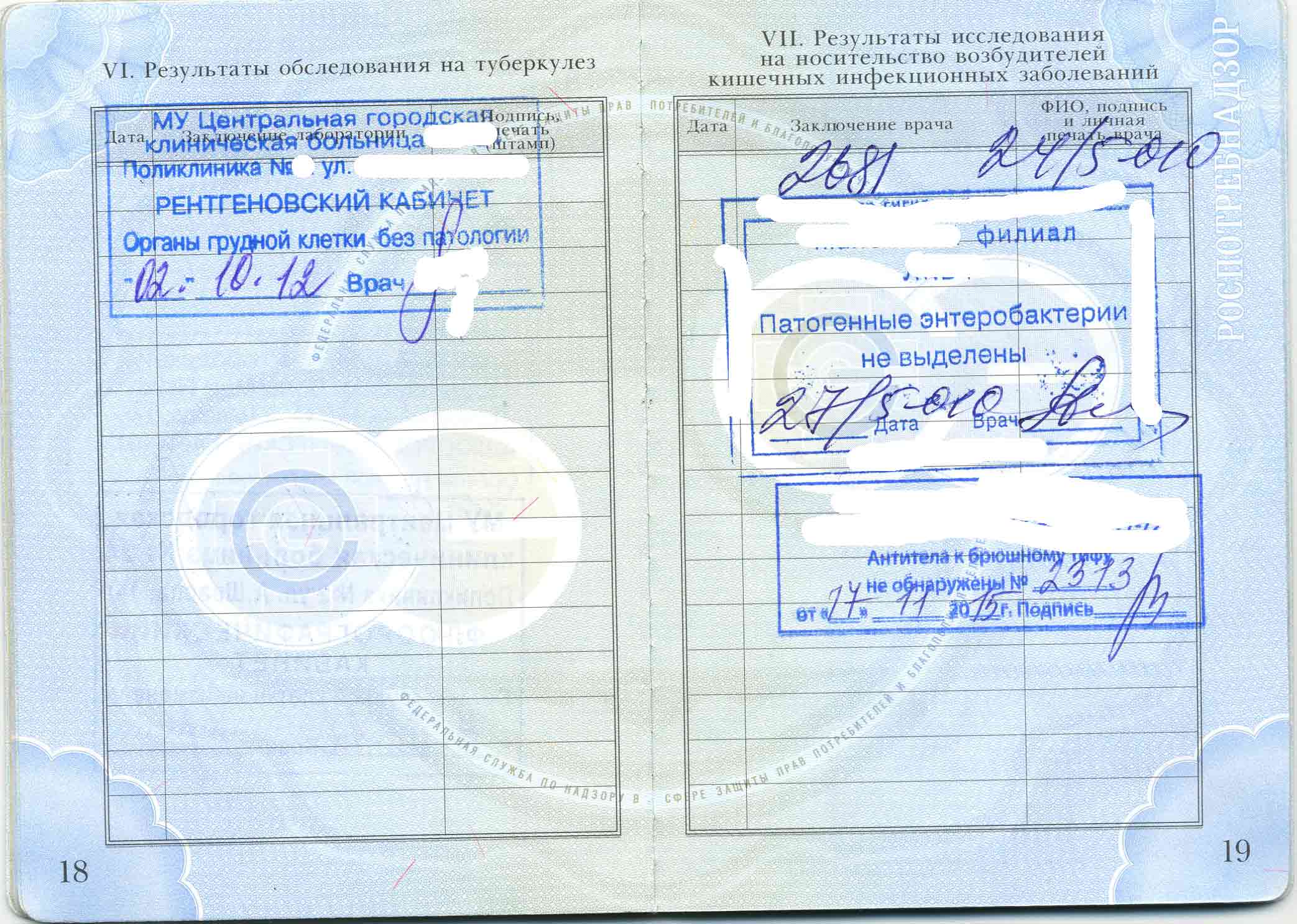 фото санитарной книжки